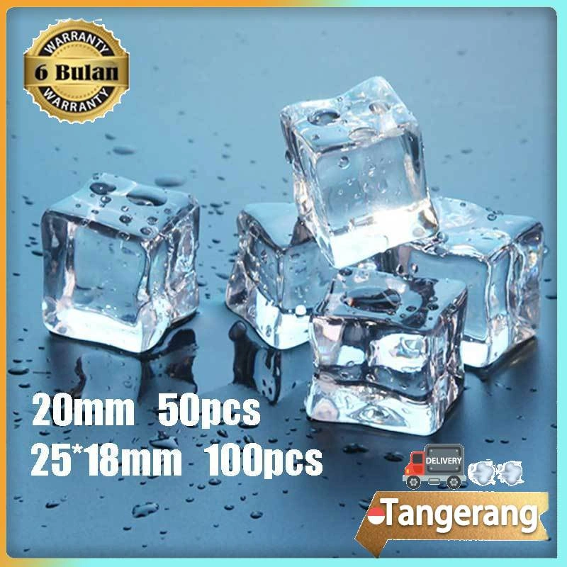 50pcs/100pcs Fake Ice Cube Es Batu Palsu Akrilik Food Photography Acrylic Prop Foto