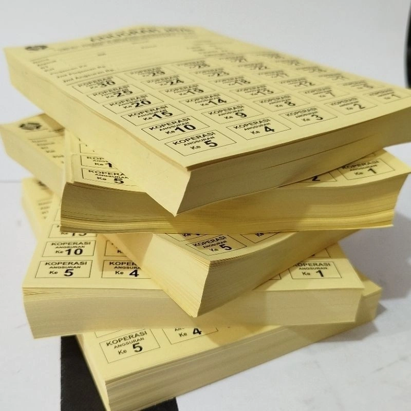 CETAK PROMISE angsuran KOPERASI KARTU KSP HARIAN BAHAN HVS WARNA ISI 1000 LBR