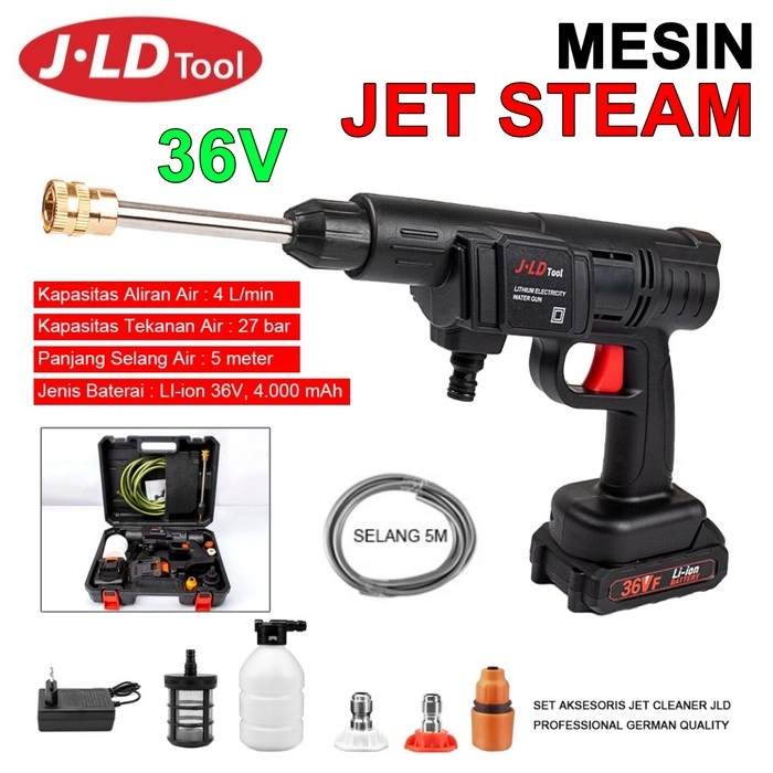 JLD Mesin Jet Cleaner 36V Alat Steam Cordless Cuci AC Mobil Motor