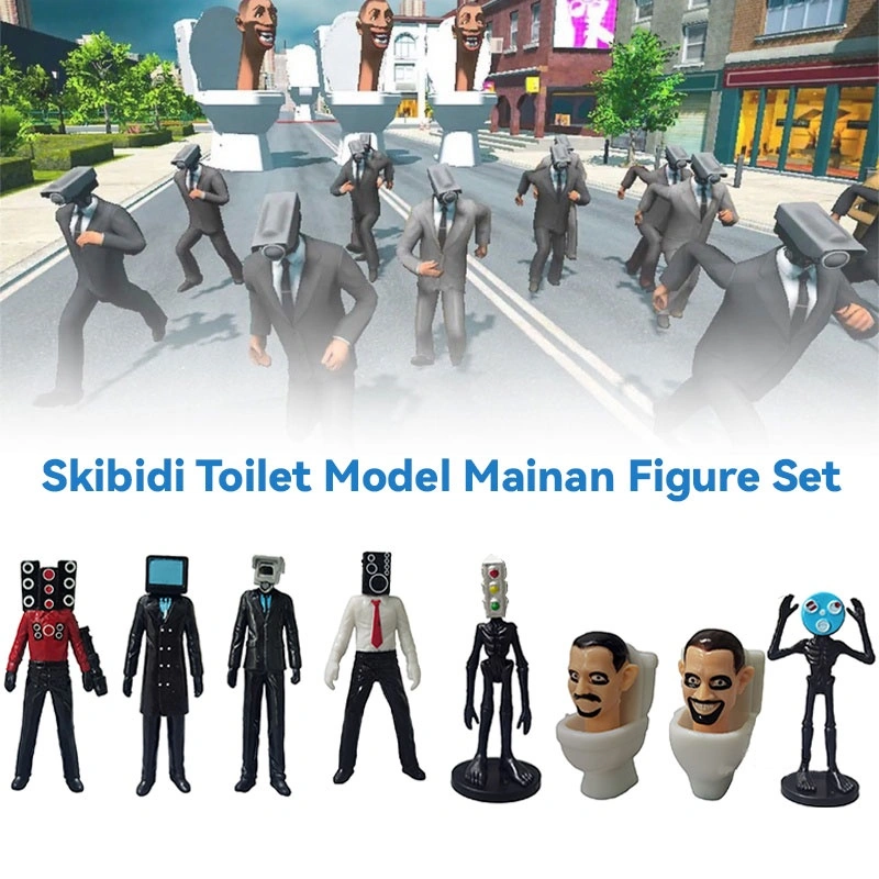 Skibidi Toilet Man Pria Kamera Pria Figur Pria TV Pria Pembicara Pria Model Kameramen Tokoh Aksi Dekorasi Mainan Boneka PVC Mainan Koleksi