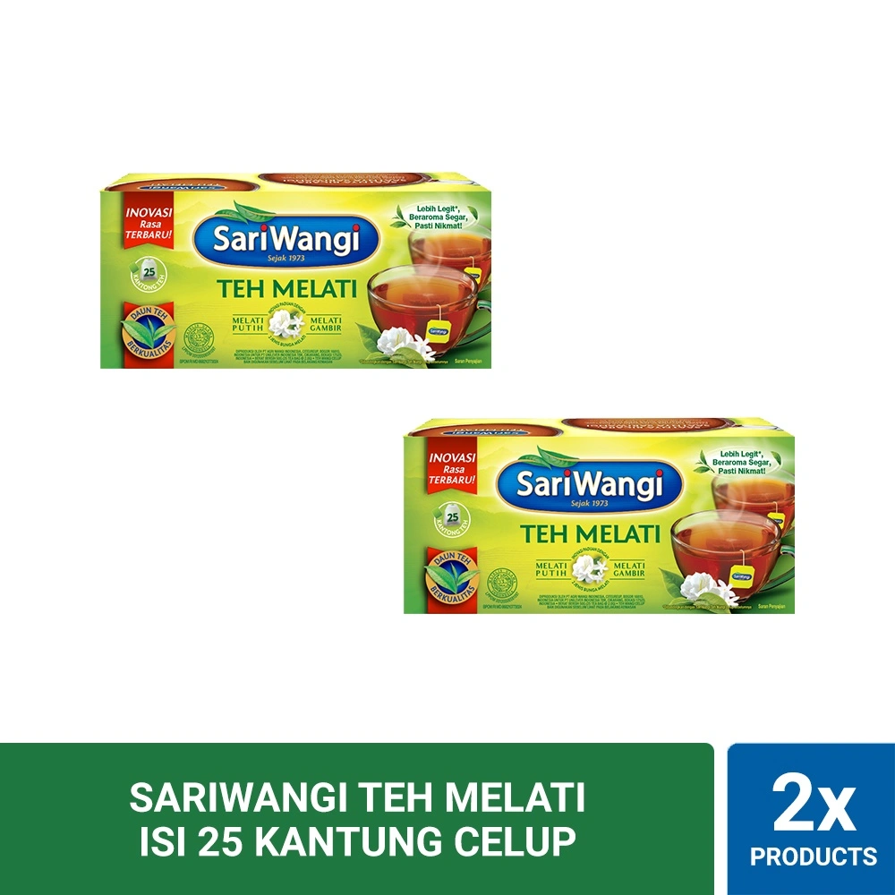 Sariwangi Teh Melati Isi 25 Kantung Celup Twinpack