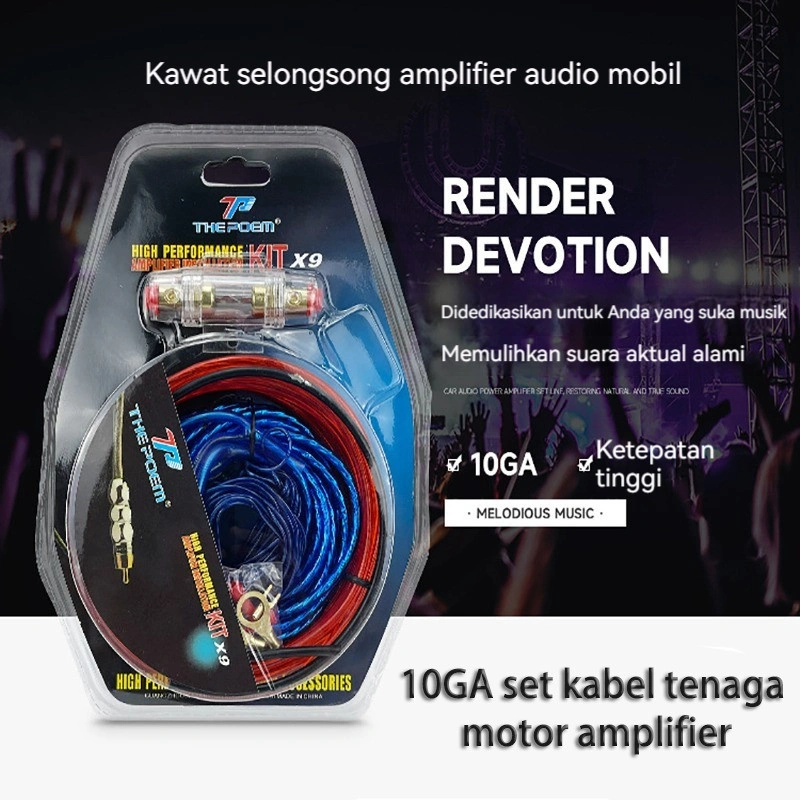 Instalasi Mobil Kabel Audio Full Set Car System Sound Speaker Subwoofer 12 Inch Daya Kabel 10ga