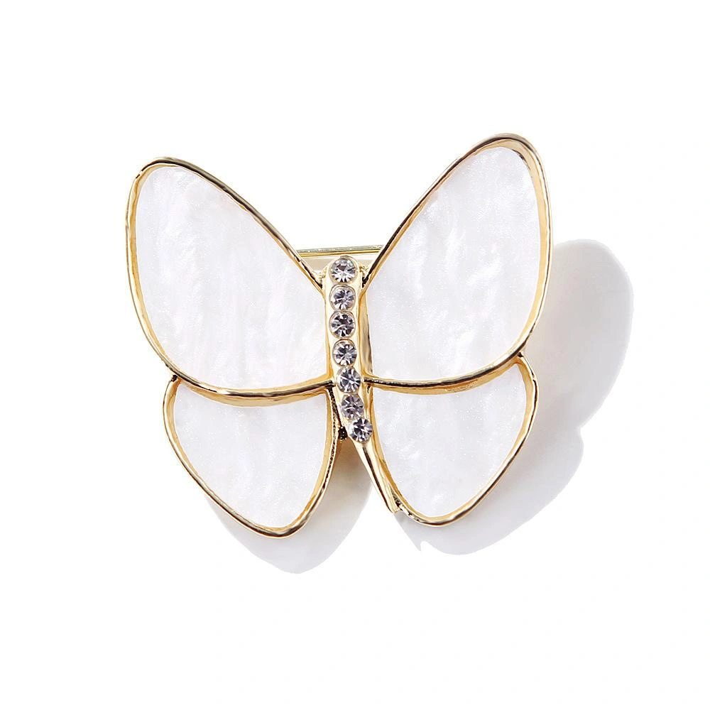 Bros Kupu Kupu West Virginia White / Bross Hijab / Brooch Aksesoris Baju / Klip Kerah Clips