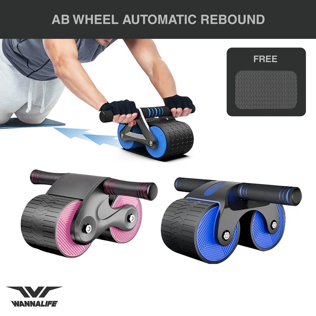 WANNALIFE AB Wheel Automatic Rebound | Abdominal Roller | Alat Olahraga Perut