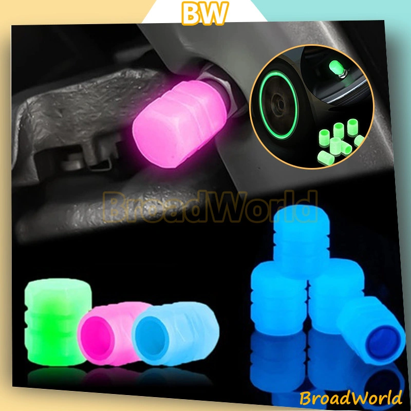 16pcs Tutup Pentil Roda Ban Mobil Motor Sepeda Glow In The Dark Glowing Neon / Mobil Glow In The Dark Nyala Dalam Gelap Luminous Valve