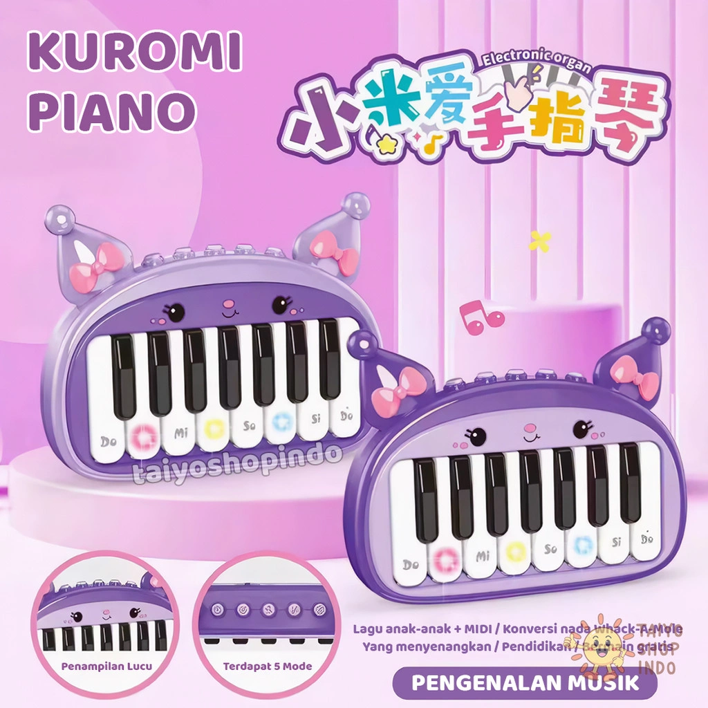 TAIYO Kulomi Piano Keyboard Karakter Mainan Musik Suara Elektronik Anak Berwarna Music Organ Edukasi
