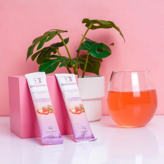 BEYOURS Collagen + Fiber Premium Peptide 3000UI Big Box | Minuman Kecantikan Glowing & Slim