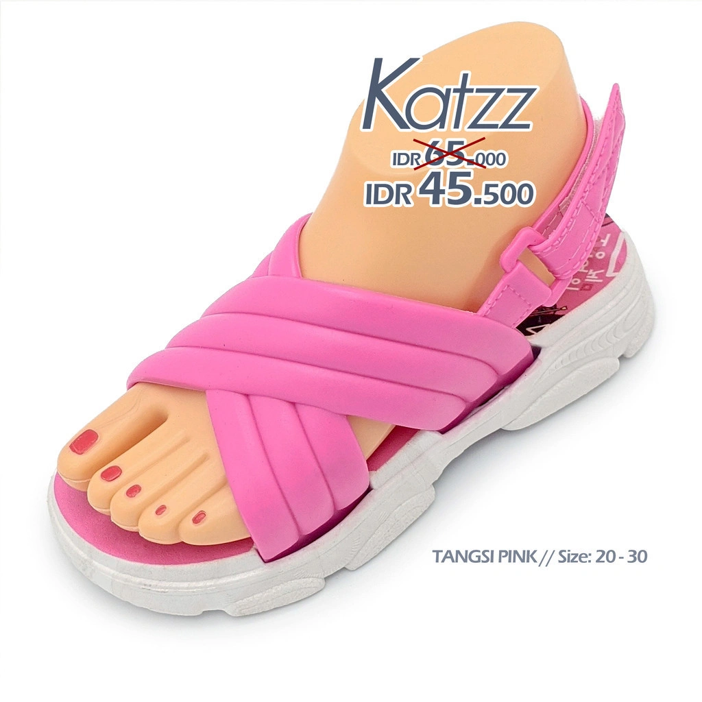Katzz - Obral Sisa Stock Sandal Anak Model Tali Silang Uk 24 - 35 / Sandal Slop Warna Tangsi Pink / Sandal Menggemaskan Kekinian / Sandal Lucu Dengan Harga Terjangkau / [ Swallow x Katzz SS 2205 ]