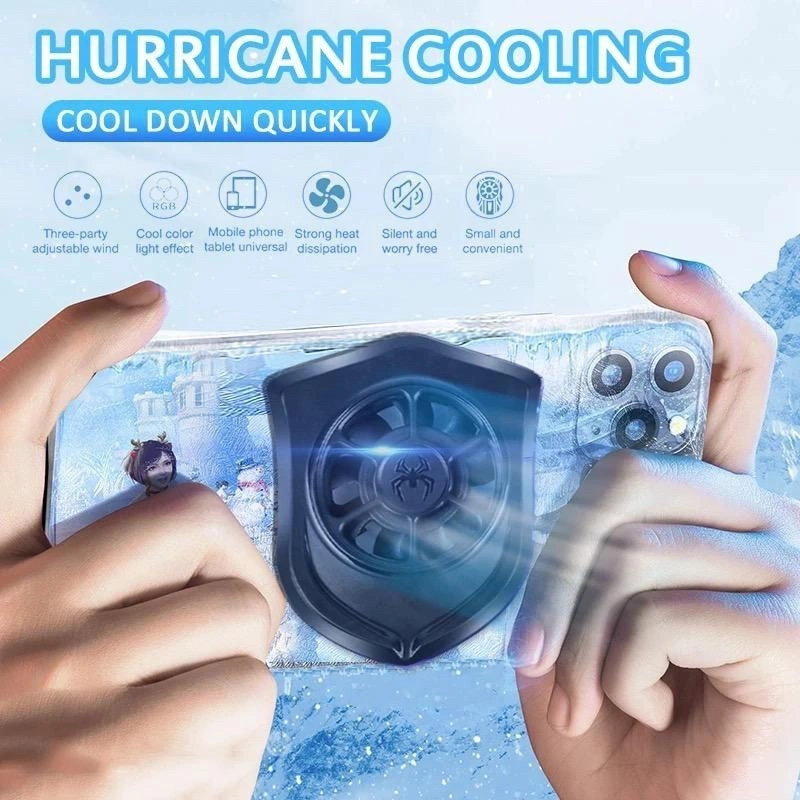 Kipas Pendingin Belakang HP Fan Cooler Gamers Cooling Fan Cooling Funcooler PRO Smartphone Gaming Game PUBG ML Mobile Legend Gamepad HP Android Iphone IOS Mobile Phone HP Radiator USB Embun Tanpa Kabel Wireless HP55