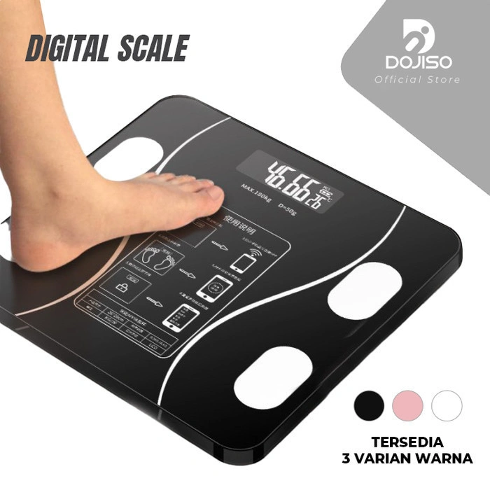 Timbangan Digital Berat Badan Digital Scale Bluetooth Tempered Glass Smart Body Fat Scale Timbangan Badan Digital Max 180 Kg Original