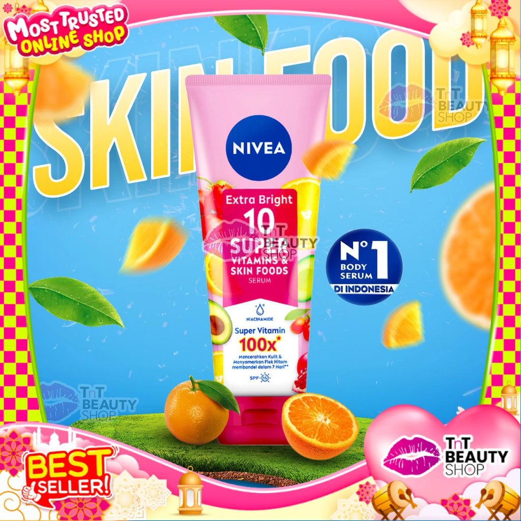 NIVEA Bright Body Serum 10 Super Vitamin & Skin Food + Niacinamide SPF15 180mL | TnT Beauty Shop