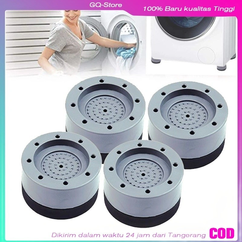 4Pcs Alas Karet Kaki Mesin Cuci /Anti Getar/Kulkas Pads/Alas Pelindung Kaki Meja Mencegah Banjir