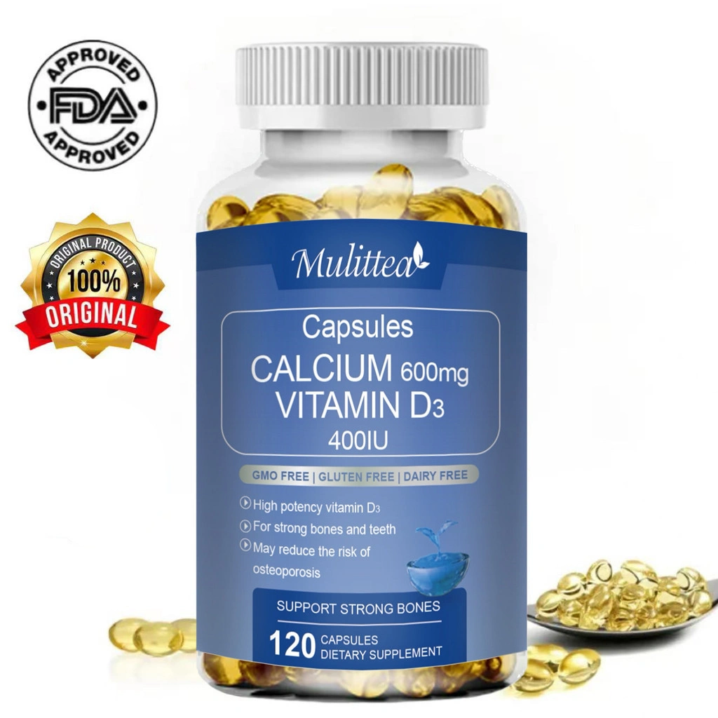 Mulittea Calcium Citrate 600mg Vegan Liqiud Calcium Supplement 120pcs for Bone Health & Joint & Teeth Support With Vitamin D3 for Kids & Adults Suplemen Kalsium Sitrat Liqiud Vegan untuk Kesehatan Tulang & Dukungan Sendi & Gigi untuk Anak & Dewasa