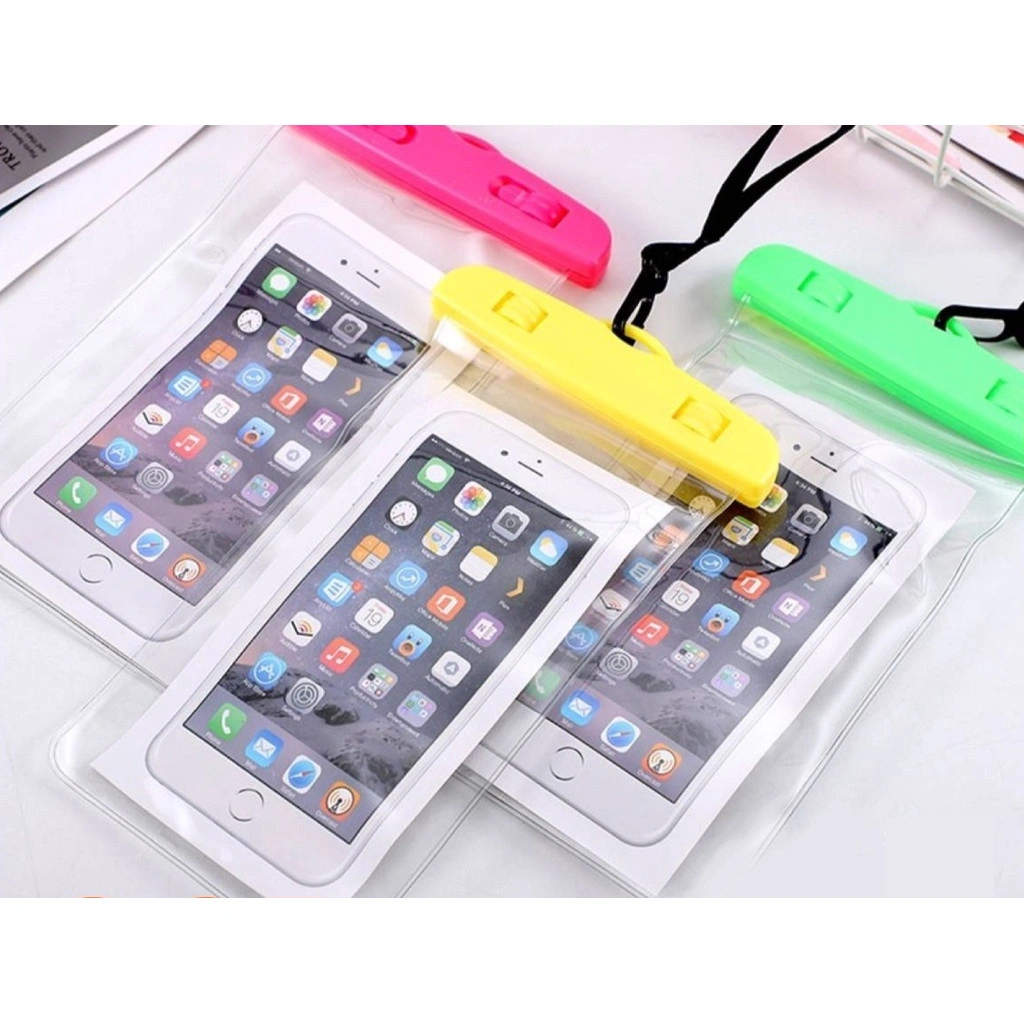 Sarung HP Case Zamzam Kantong Anti Air Waterproof With Strap / Tali Leher MAX 7INCH Keren