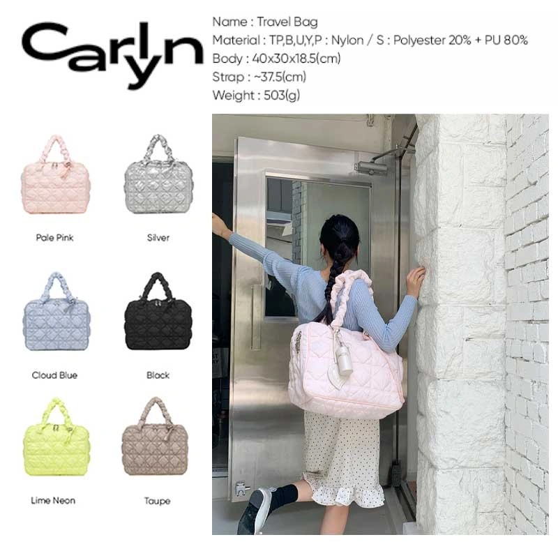 【Original】Carlyn Travel Bag Duffel Weekender Bags ,Kapasitas ekstra besar