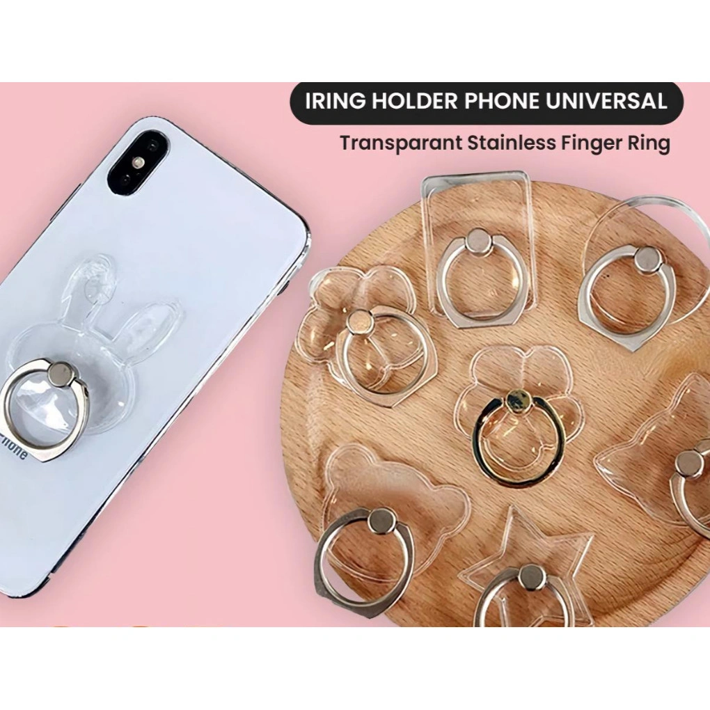 Iring Hp Transparan 360° Zamzam  AH093 Ring Phone Holder Universal Finger Stand Keren