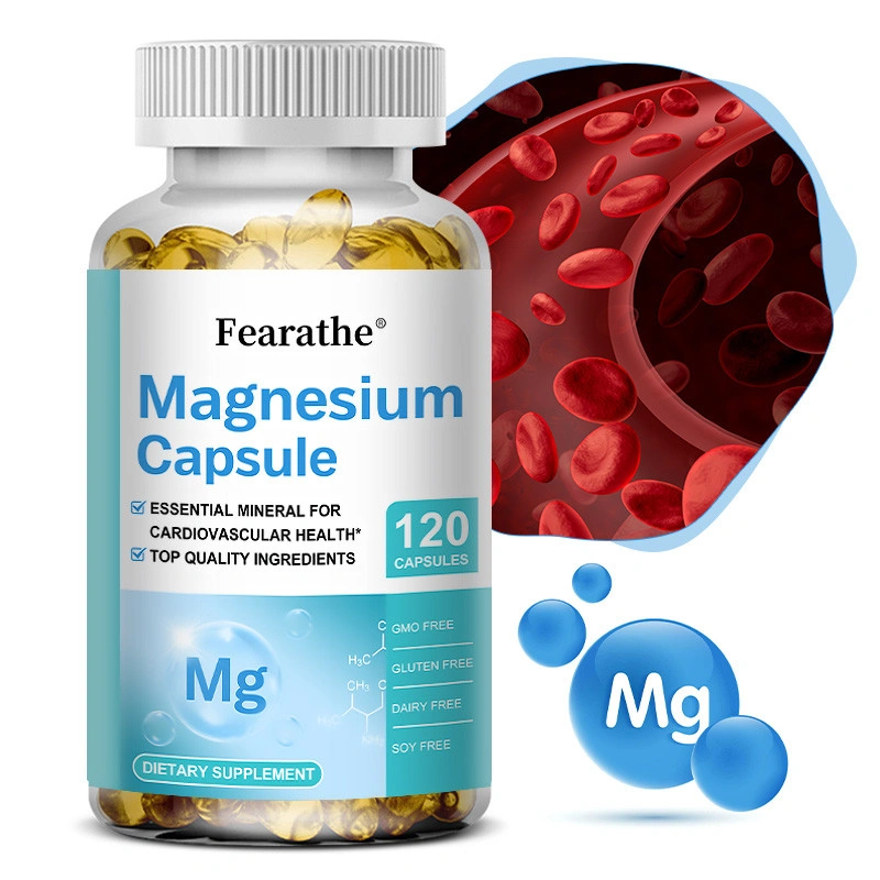 Magnesium (Glycinate ) Capsules 500mg Relieve Nerve Pressure and Muscle Contraction and Maintain Bone Health Boost Immune Function Diteary Supplement 120pcs