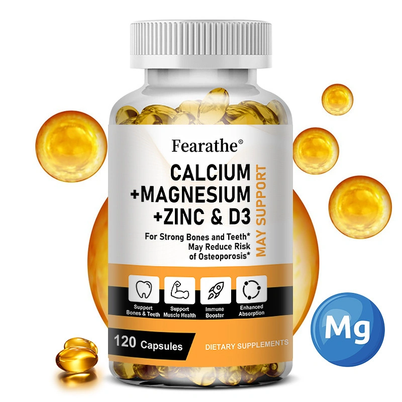 Suplemen Kalsium Magnesium Zinc dengan Vitamin D3 untuk tulang dan gigi yang kuat, kesehatan jantung dan sistem saraf, serta dukungan kekebalan tubuh Cocok untuk anak-anak dan orang dewasa untuk mendukung tubuh yang sehat