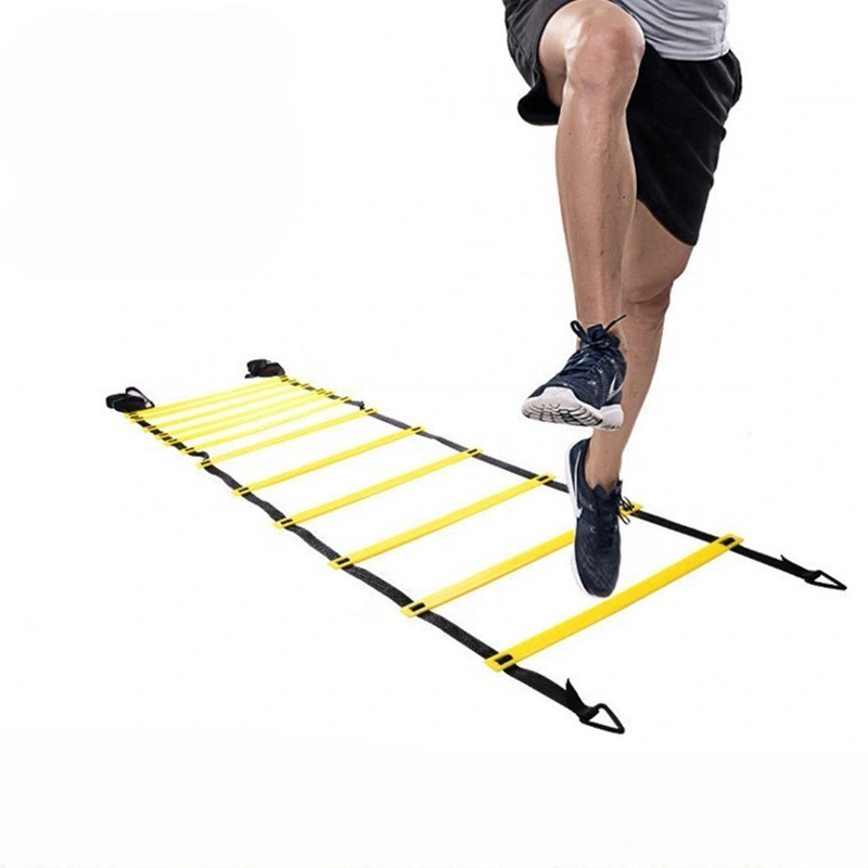 [ JD Store ] Sport Tools Training Kelincahan Kecepatan Profesional Atlet New Model Tampilan Tangga Desain Fleksibel Portable Bisa Atur Jarak Bilah Free Bag Serut Aktivitas Olahraga Basket Ball Football Nylon Strap PVC Best Quality AGILITY LADDER
