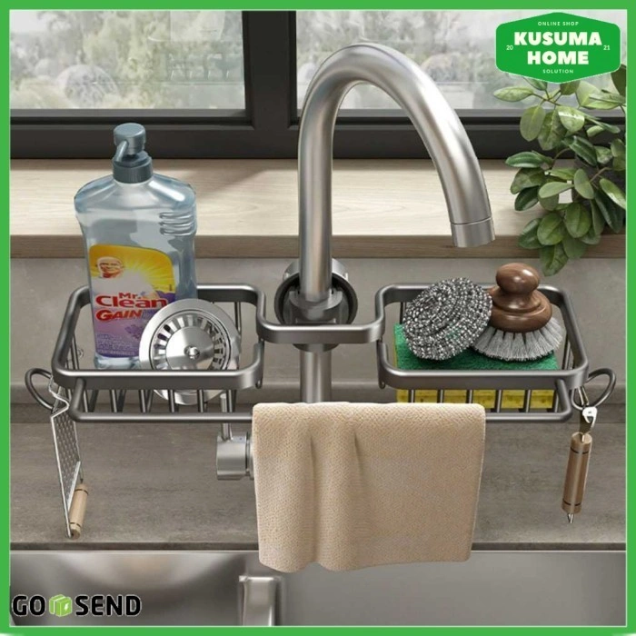Rak Sabun Wastafel Cuci Piring Storage Leesin Sponge Basket Organizer