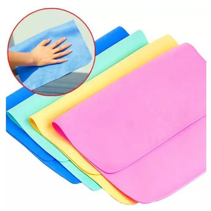 Lap Kanebo Monster RIK 26x17 cm Serat Chamois Polos Lembaran Microfiber Kain Serbaguna Dapur Mobil Motor Magic Towel Keren