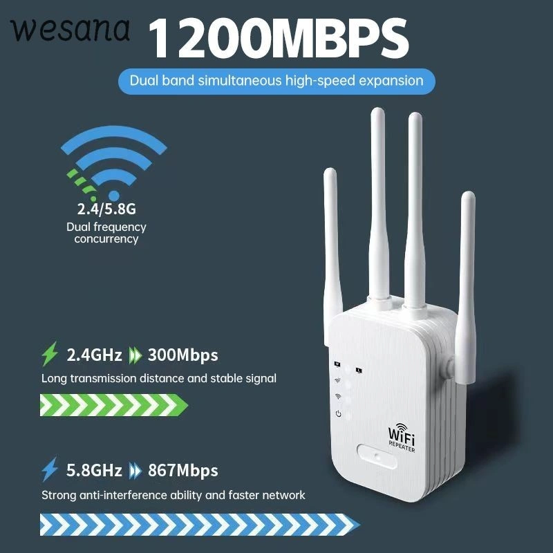 300M WIFI Repeater Wireless Router WiFi Extender Dual Band 300Mbps Putih WE