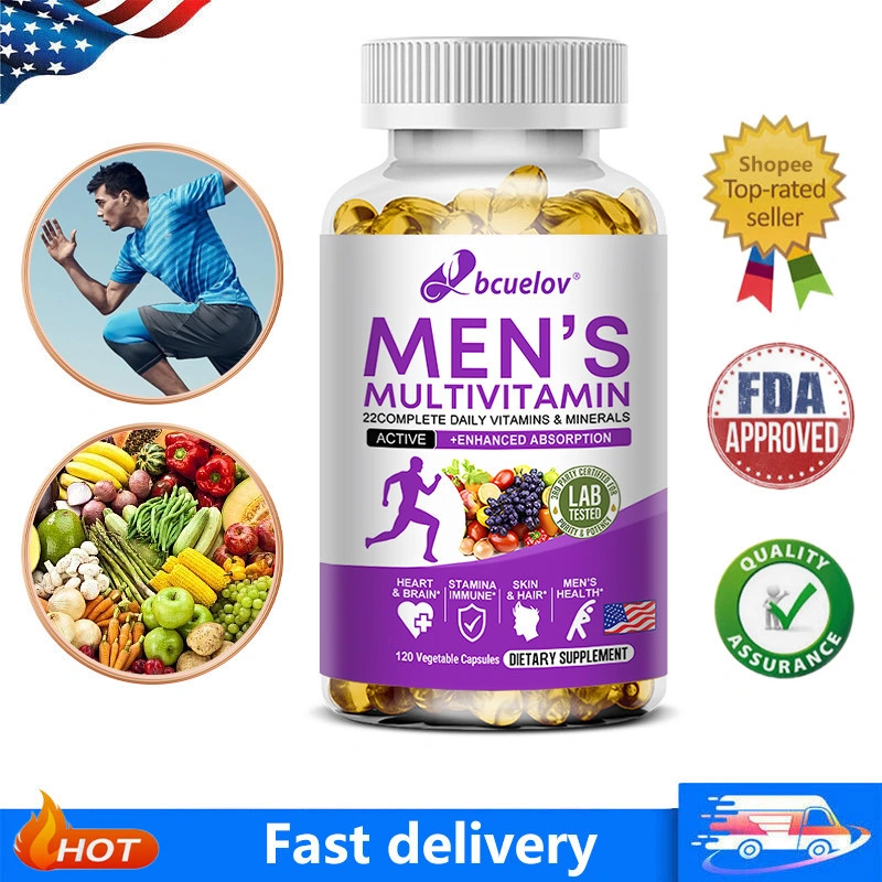 Suplemen Multivitamin untuk Pria - Mendukung otak dan energi, kesehatan jantung dan sistem saraf, pertumbuhan otot