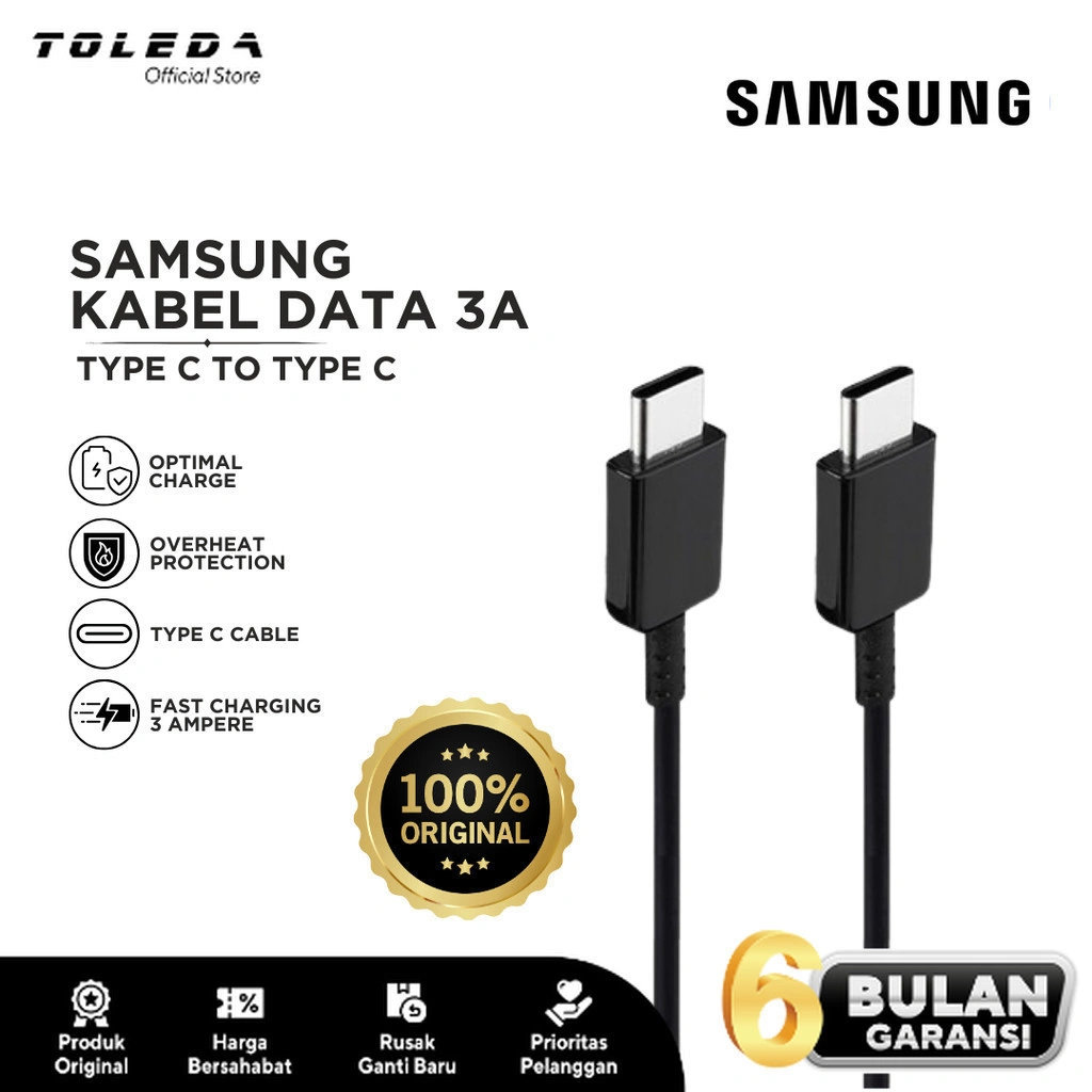 Samsung Kabel Data Charging Cable USB Type C-to-C 3A New Original