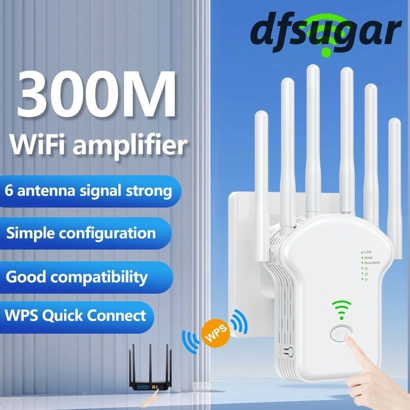 2/6 Antena WiFi Repeater 300M / Penguat Sinyal Wifi / Router Repeater / Network Extender -DF