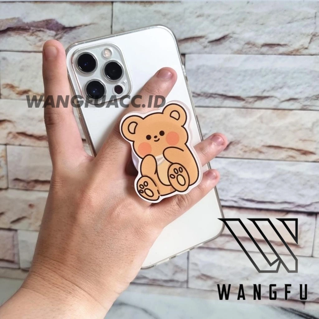 Popsocket Airbag Motif Kartun Lucu Untuk hp AKRILIK ACRYLIC GRIPTOK putih