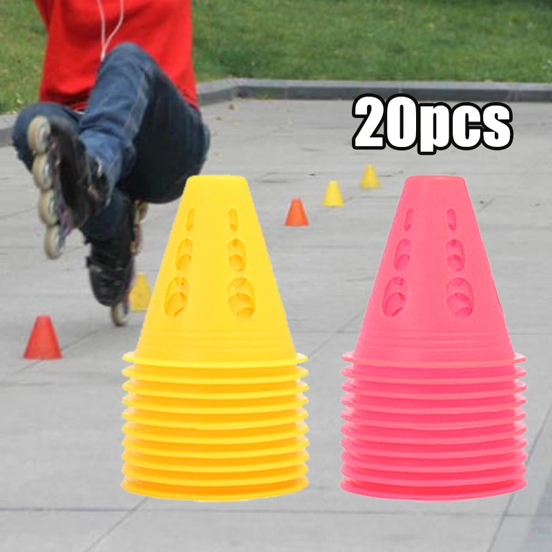 20pcs Cone Kerucut Marker Cone Sepatu Roda Cone Marker Cone Tas For Soccer, Skating,Beberapa Warna
