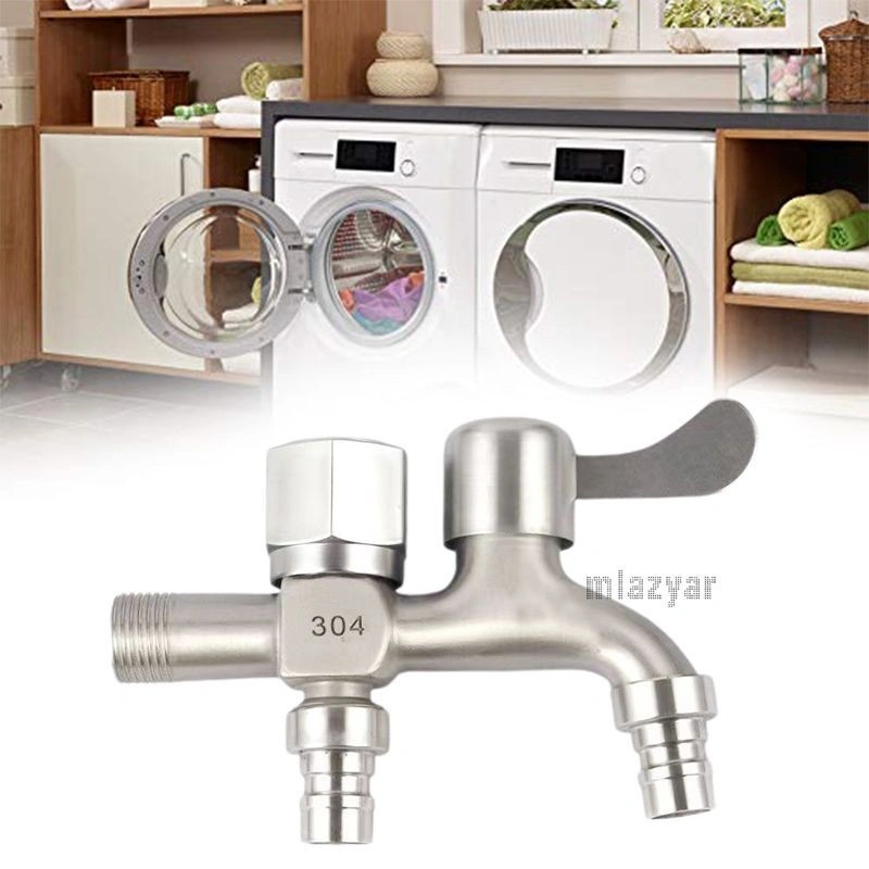Kran Cabang 2 Engkol Shower Cabang Keran Double Kamar Mandi 2 Way 2 Kran Tembok Wall Tap kran kombinasi Mesin cuci Mia