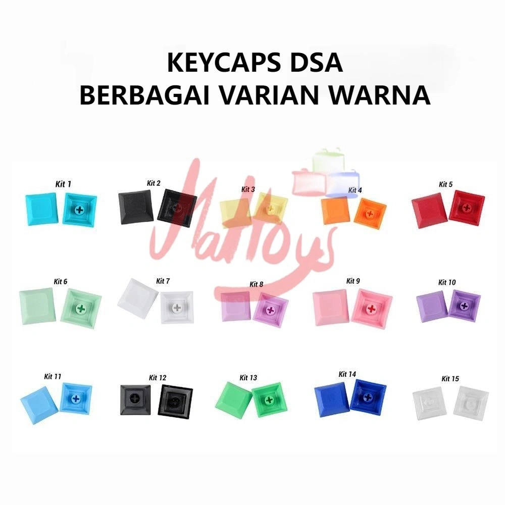 Keycaps ABS DSA keyboard caps komputer transparan warna polos (tanpa tulisan) KHUSUS mechanical keyboard