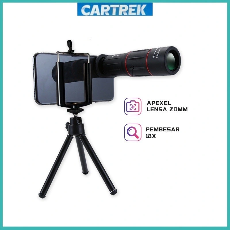 Lensa Teleskop Zoom HP 18x 28x 36x Premium / Telescope Lensa Zoom Optik + Tripod
