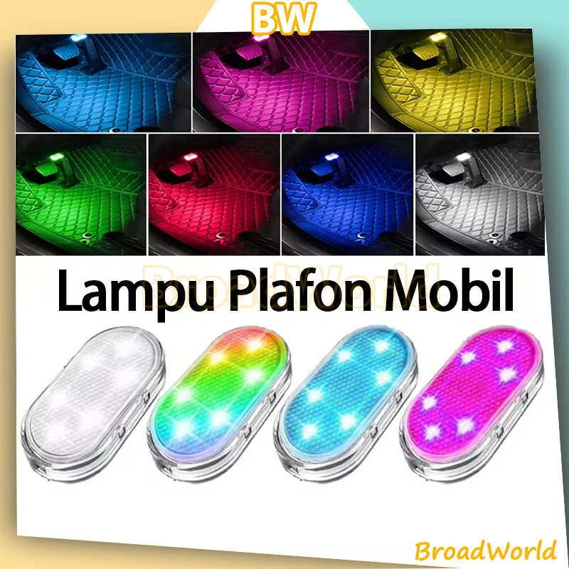 BW Lampu Sentuh LED Mobil/ Lampu Interior Mobil Nirkabel / Lampu Pencahayaan Sekitar Mobil LED/ Lampu Baca Multifungsi / Lampu Hias Interior Mobil