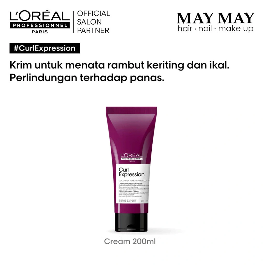 L'oreal Professionnel Curl Expression Long Lasting Intensive Leave in Cream 200ml - Moisturizer Rambut Keriting dan Ikal