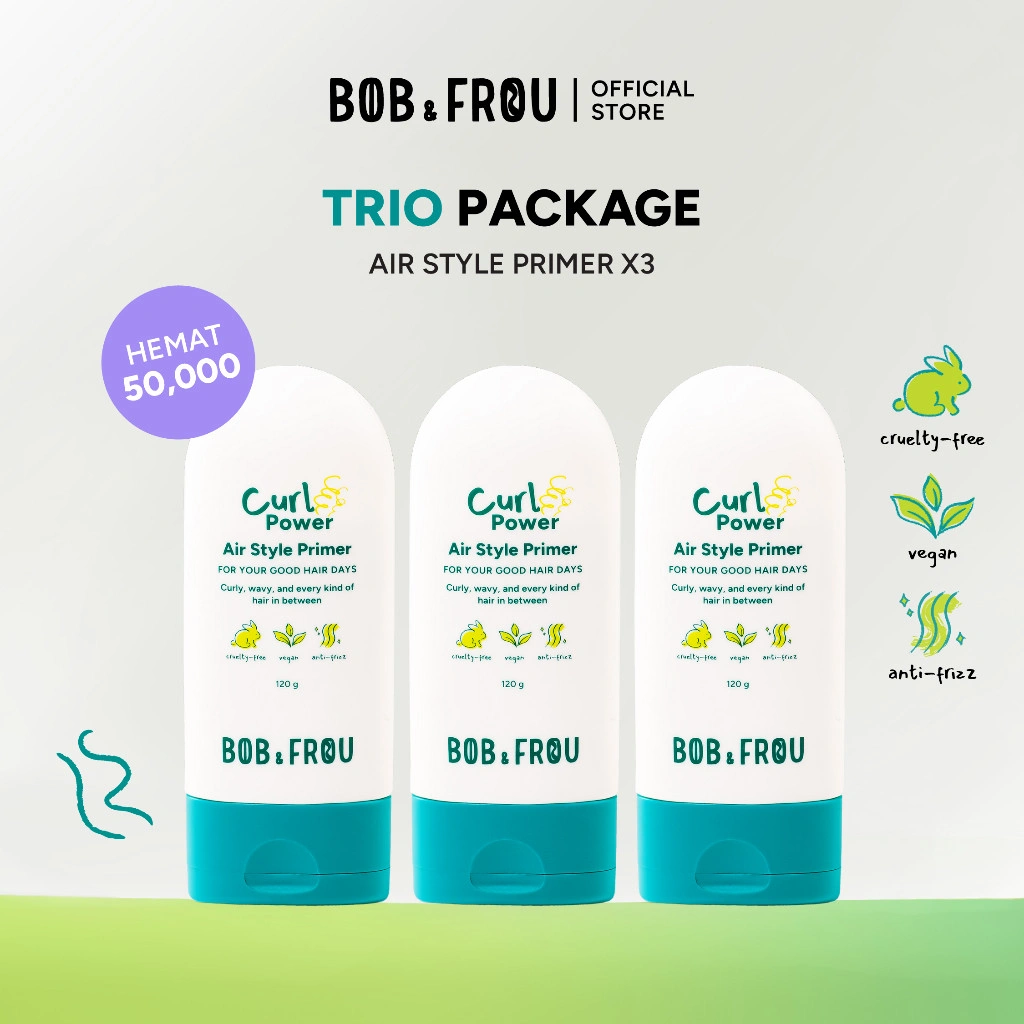 BOB & FROU - Trio Package - Curl Power Air Style Primer - 120g - Leave In Conditioner