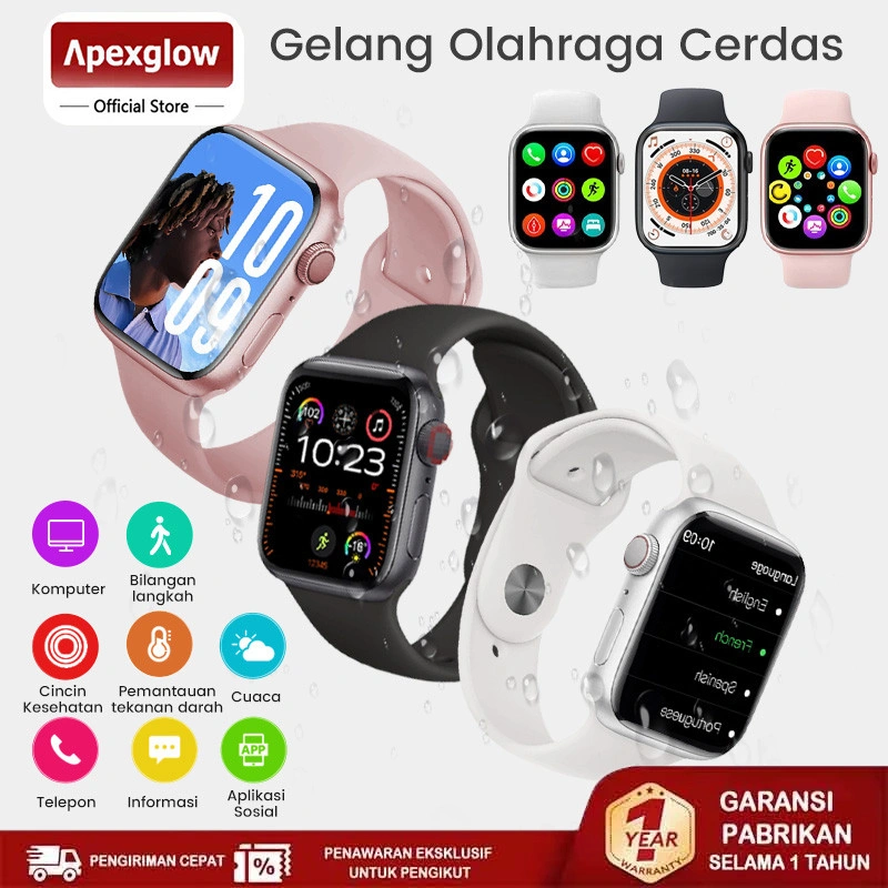 APEXGLOW T800 Smartband | jam tangan smartwatch|Professional Health & Sleep Monitoring | 30 days battery life ZH018