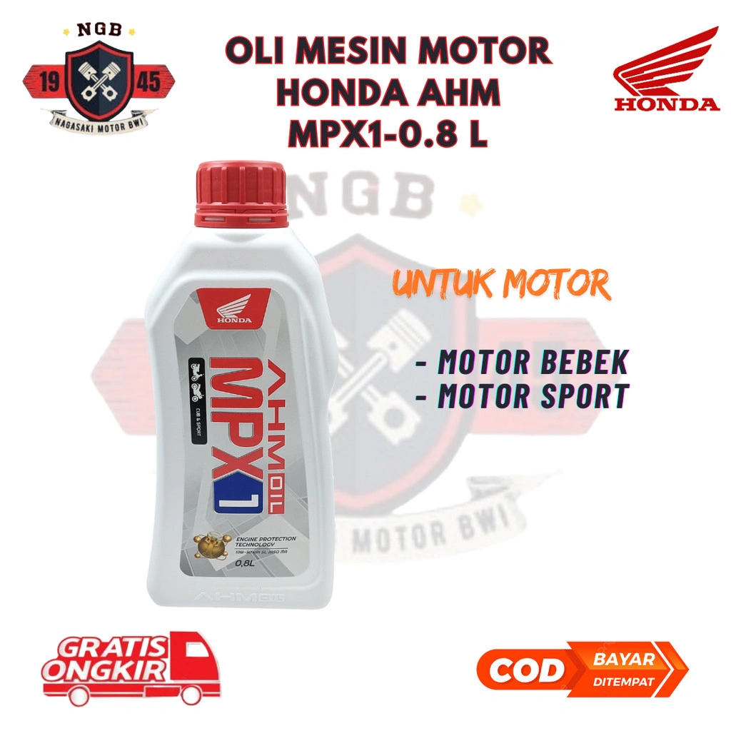 Oli Mesin MPX1 800 ml ORI AHM Motor Grand Supra X - Oli Motor Bebek Honda Blade Karisma Revo Legenda