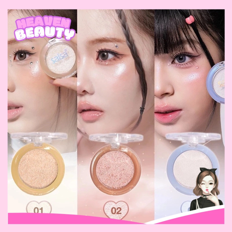 SALSA Galaxy Highlighter Make Up Douyin Korea Shimmer Perona Kilau High Pigmented - Heaven Beauty