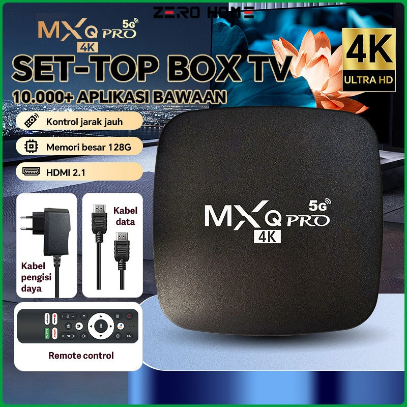 ZERO Android Tv Box MXQ Pro Smart tv box Android 9 8GB Ram 128GB Rom WiFi Bluetooth 4K HD ATV Unlock Tv Box Android