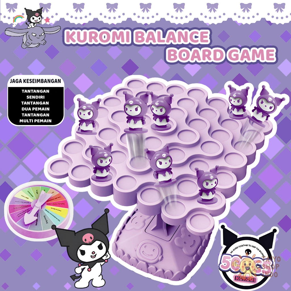 TAIYO Kuromi Balance Board Game Papan Latih Keseimbangan Spaceman Balancing Games Tree Karakter Mainan Anak