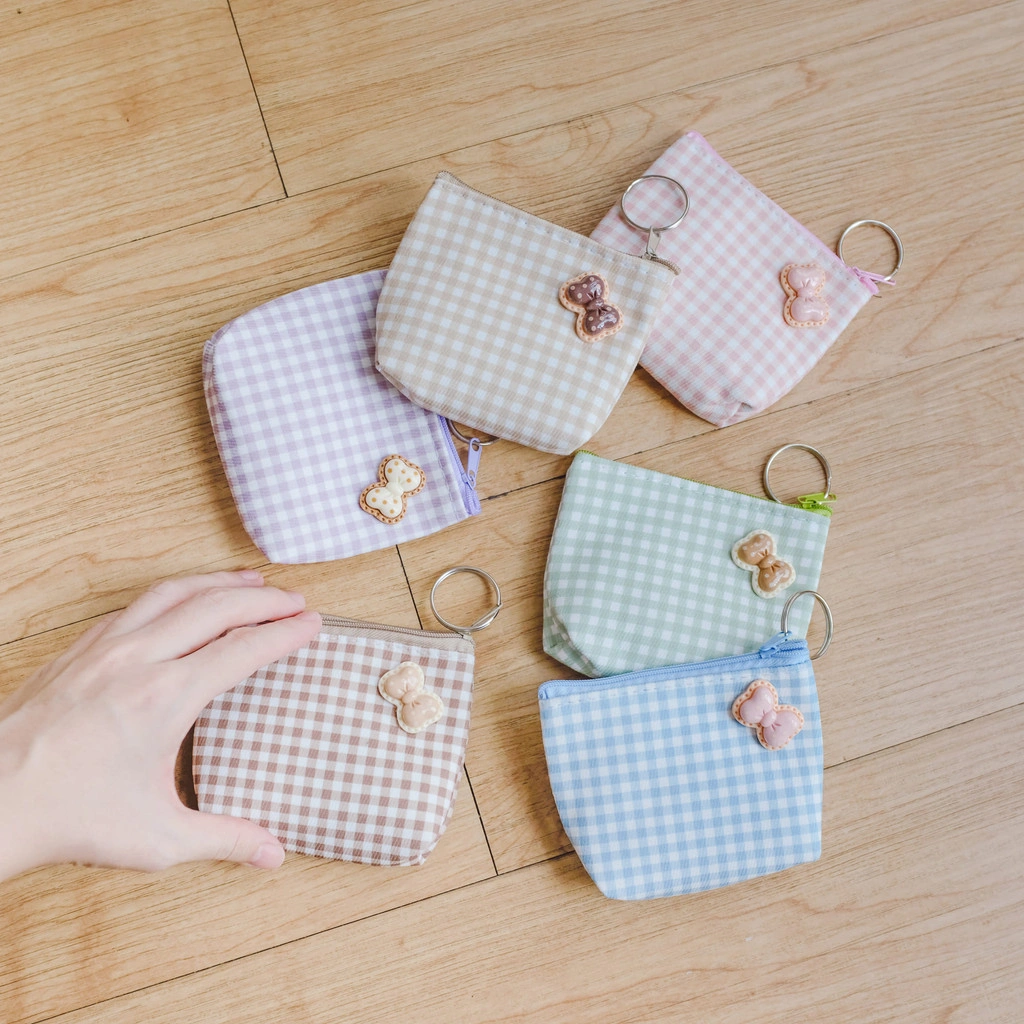 Panmomo Dompet Koin Mini Lucu dengan Pita – Coin Pouch Resleting untuk Wanita & Hadiah