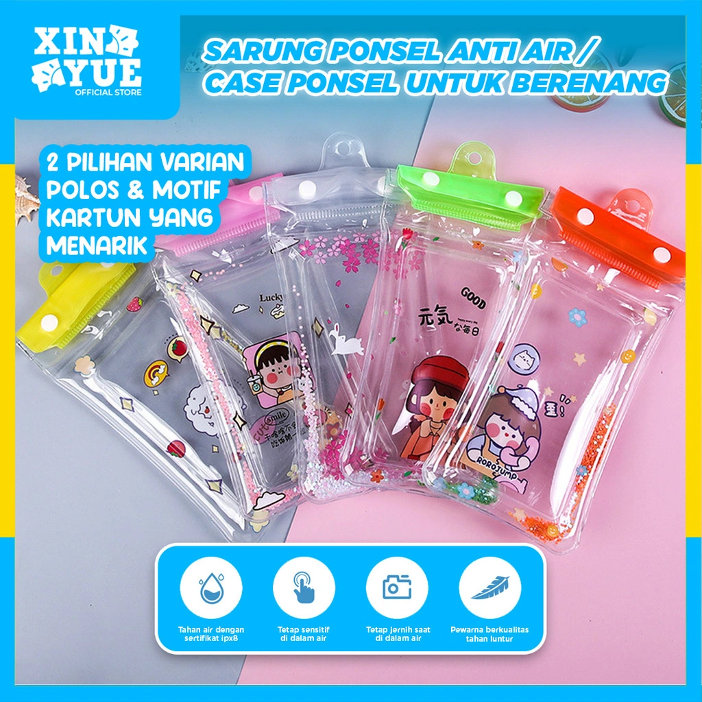Xin Yue Sarung HP Anti Air Waterproof Case Handphone Pouch Bag Cover Universal Premium Motif Kartun Lucu - Kantong Pelindung HP Polos