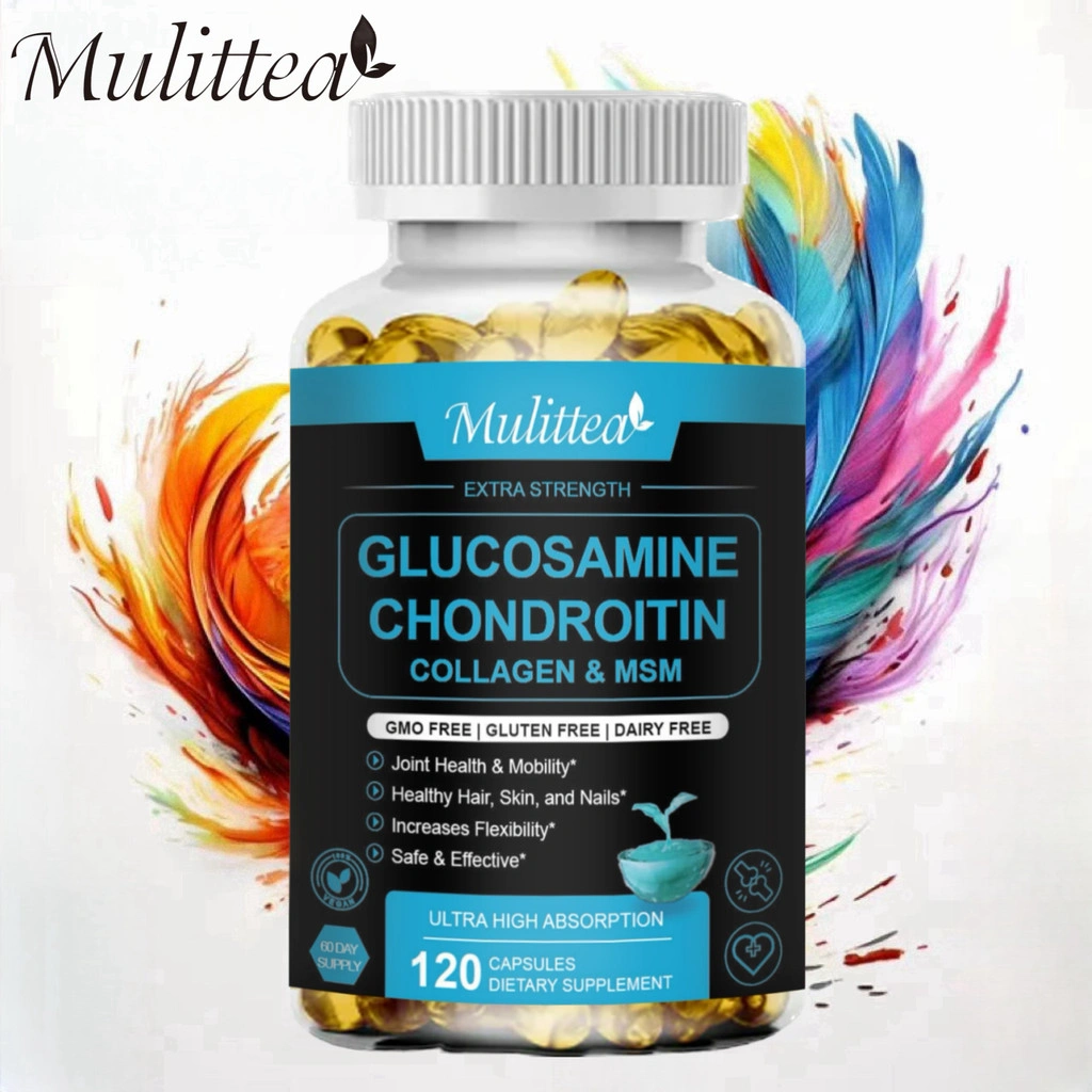 Multitea Glucosamine Chondroitin for Joint Support and Health Complex with OptiMISM Supplement and Collagen Peptides for Hair, Skin and Nails 120 pcsCapsules