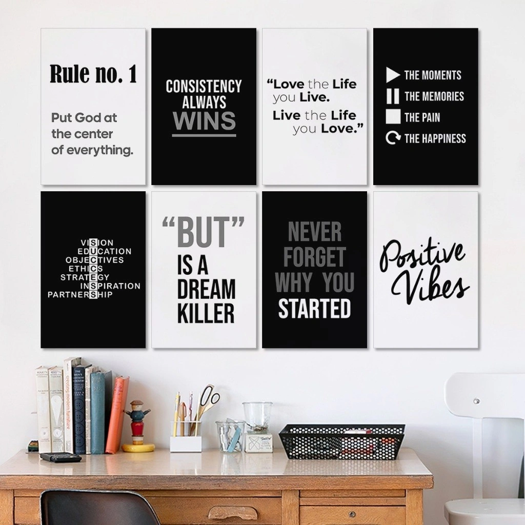 Poster Motivasi Hiasan Dinding Quotes Wall Decor Dekorasi Pajangan Kayu Ruang Kerja Rumah Kamar RC - AYUSHOP57