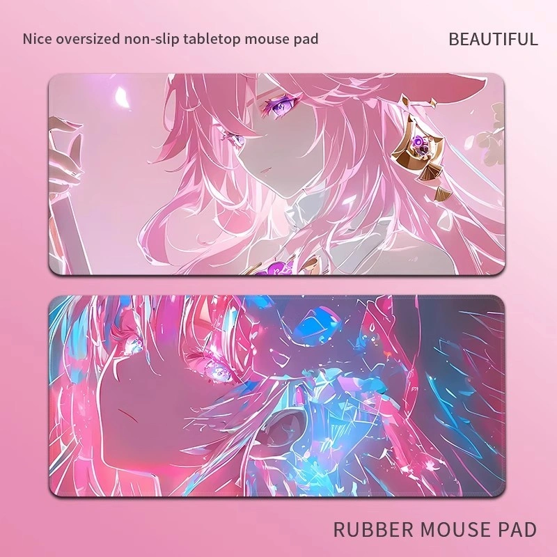 Gaming Mouse Pad Colorful Flowing Light Beauty Premium Quality Mouse Pad Computer Keyboard Pad Anti-Slip Locking Edge Thickened Desk Mat Office Mouse Pad Mousepad Aesthetic Besar