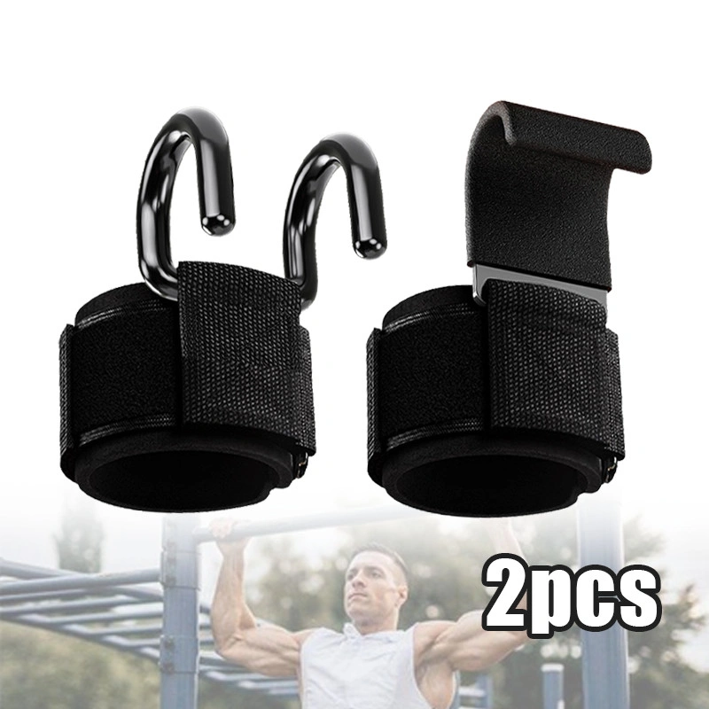 2pcs Weight Lifting Hook Grip Strap - Pelatih Pegangan Gym, Wrist Support & Glove, Latihan Pull Up | COD