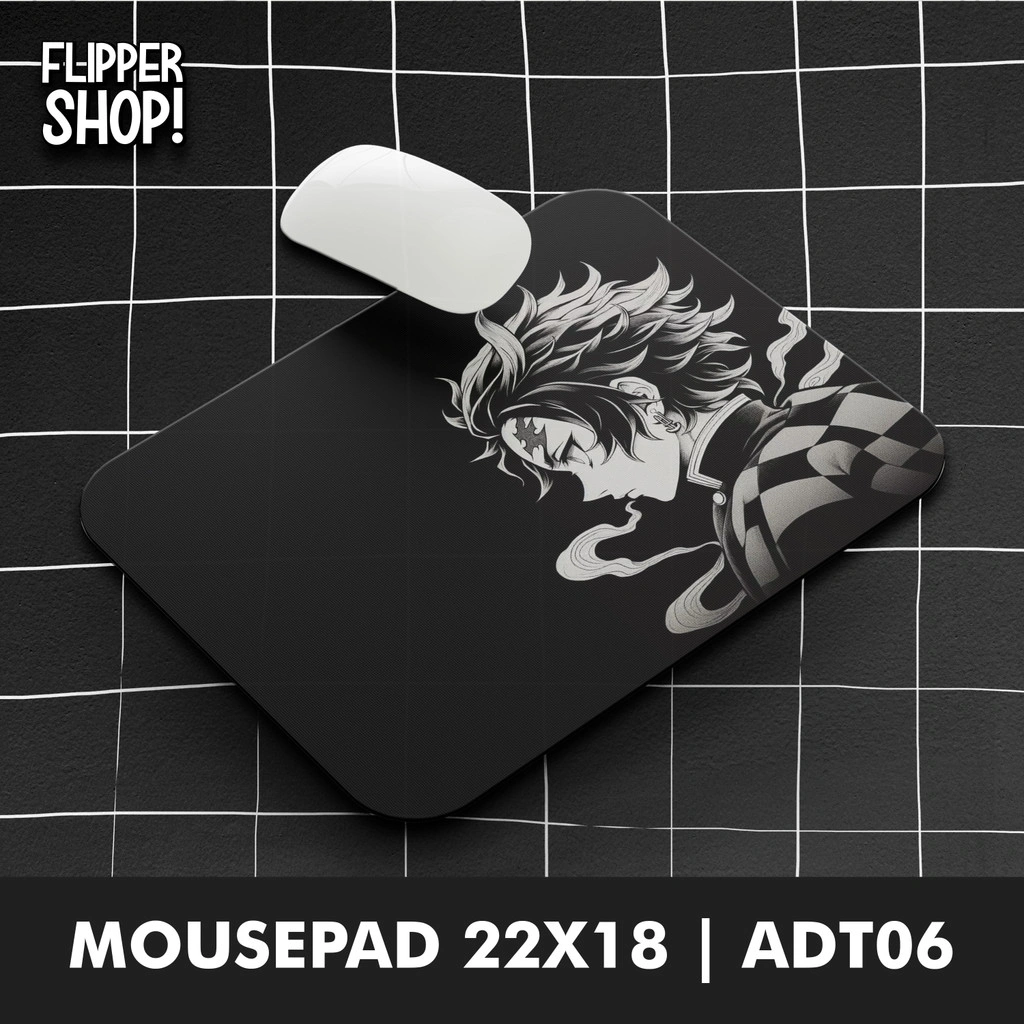 Mousepad Flipper Motif Kamado Tanjiro Demon Slayer Anime Kartun Anti Slip Mouse Pad Premium