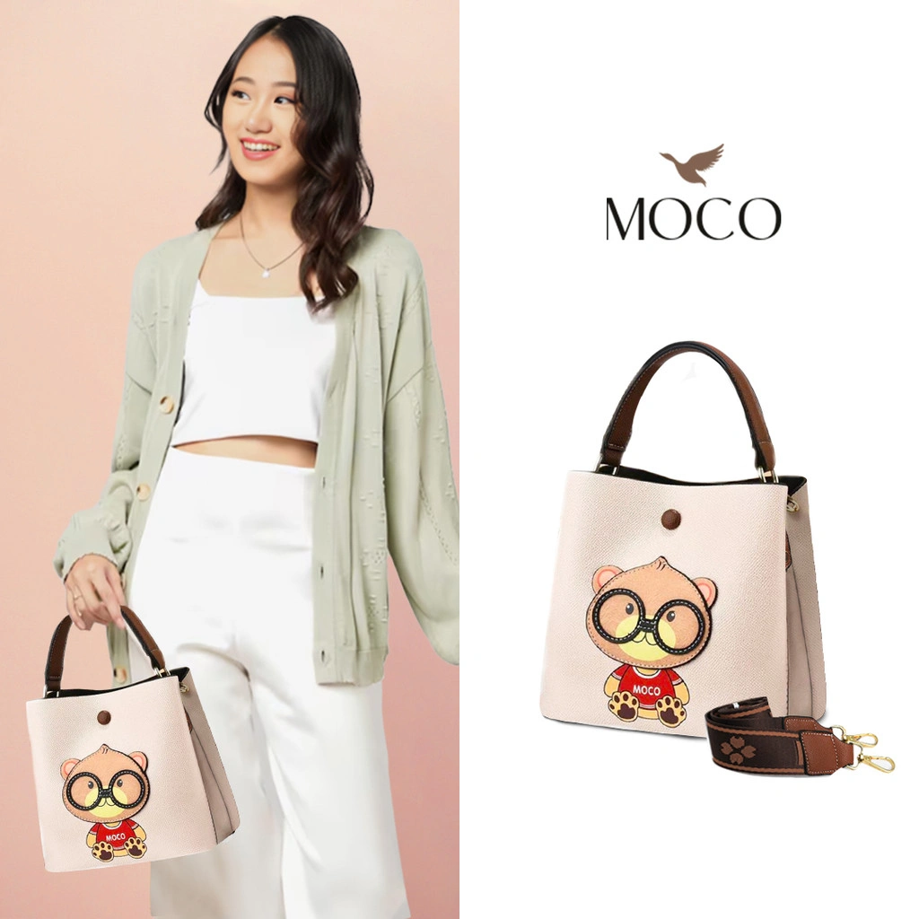 MOCO OFFICIAL - Fashion Tas Selempang Wanita Sling Bag Beruang Kecil Bucket Bag 1688-3
